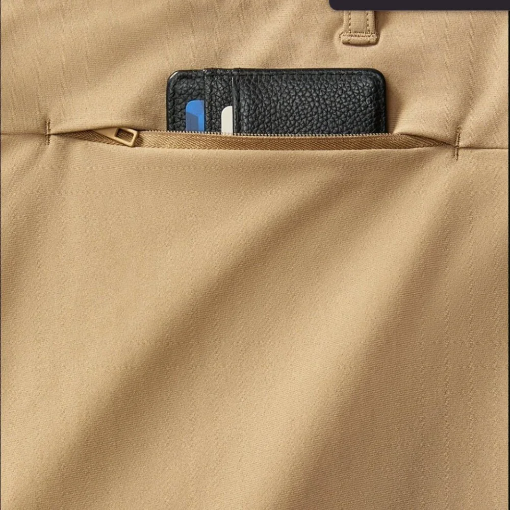 Fabletics The Don Trouser, Slim Fit, Dark Twill (Khaki), 30Wx30L, EUC